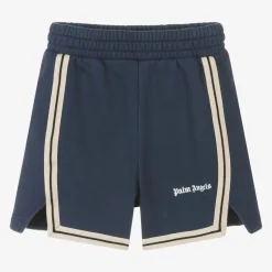 Boys Blue Cotton Track Sweat Shorts