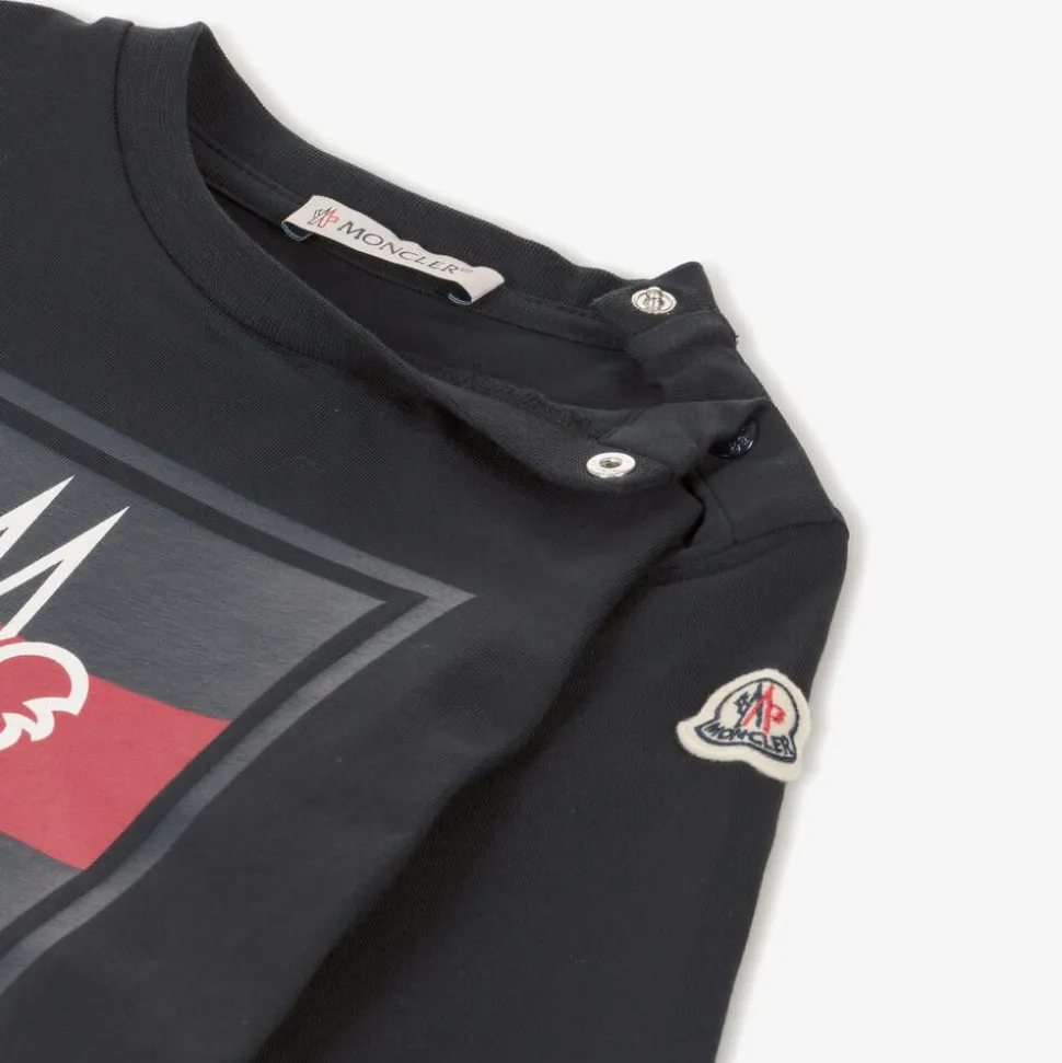 Boys Blue Cotton Tricolour Logo Top