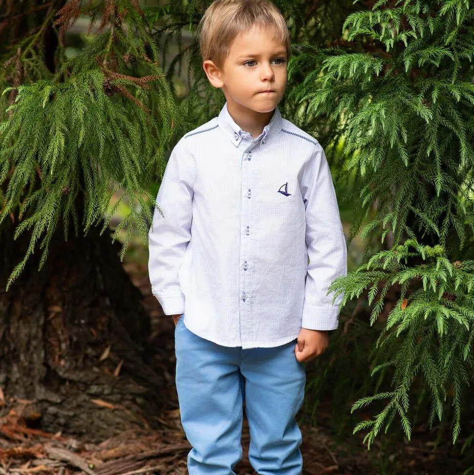Boys Blue Cotton Trouser Set