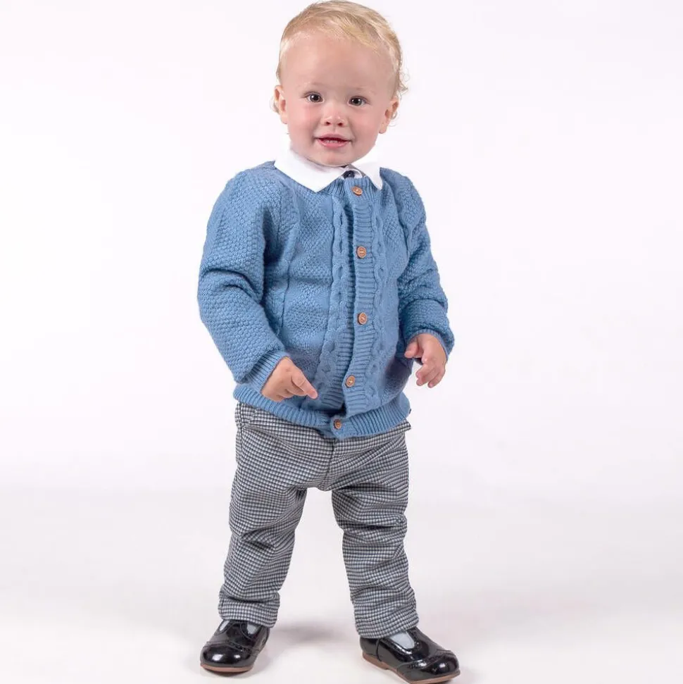 Boys Blue Cotton Trouser Set