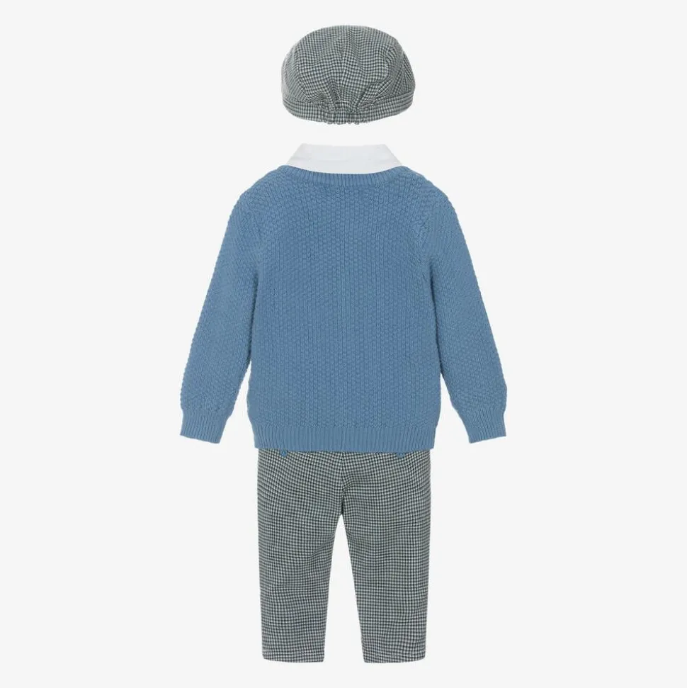 Boys Blue Cotton Trouser Set