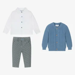 Boys Blue Cotton Trouser Set