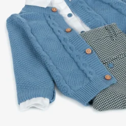 Boys Blue Cotton Trouser Set