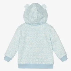 Boys Blue Cotton Zip-Up Top