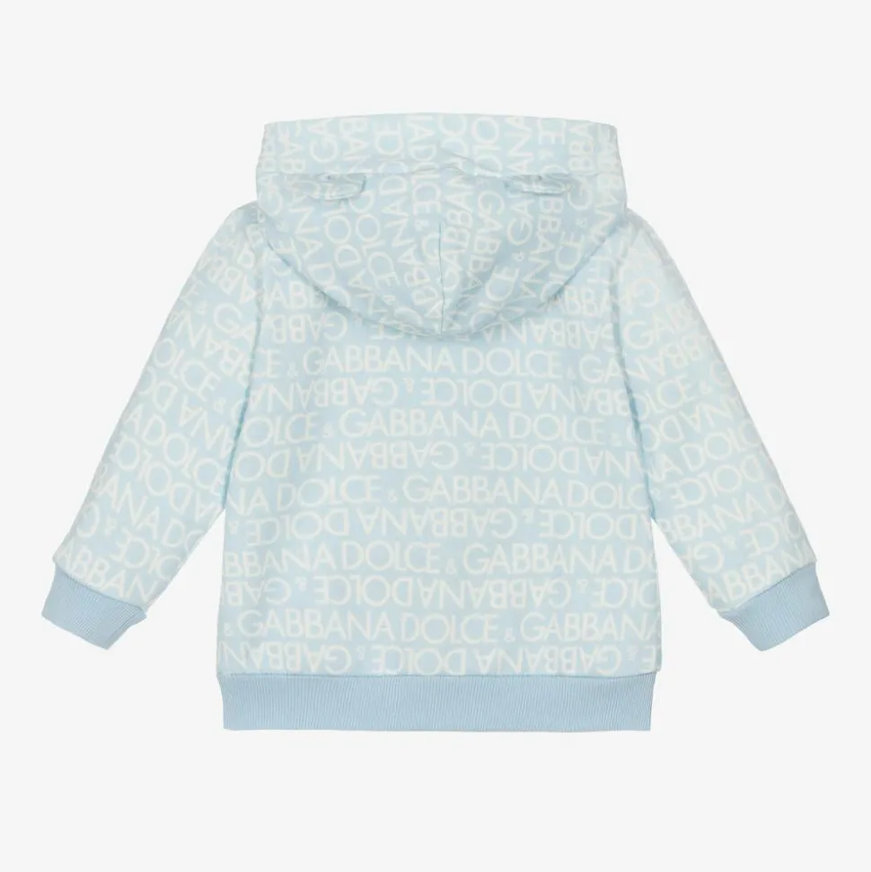 Boys Blue Cotton Zip-Up Top