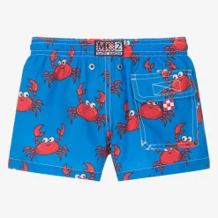 Boys Blue Crab Print Swim Shorts