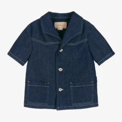 Boys Blue Denim Logo Jacket