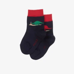 Boys Blue Dinosaur Cotton Socks