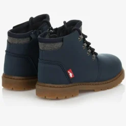 Boys Blue Faux Leather Boots