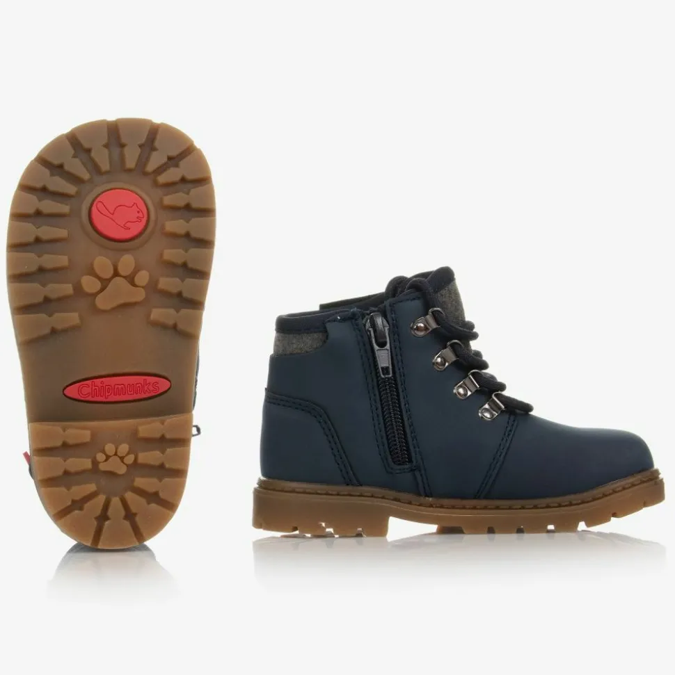 Boys Blue Faux Leather Boots