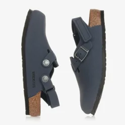 Boys Blue Faux Leather Clog Sandals