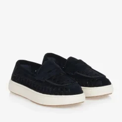 Boys Blue Faux Suede Loafers
