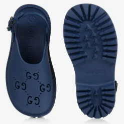 Boys Blue GG Logo Rubber Sandals