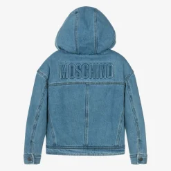 Boys Blue Hooded Denim Jacket