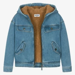 Boys Blue Hooded Denim Jacket