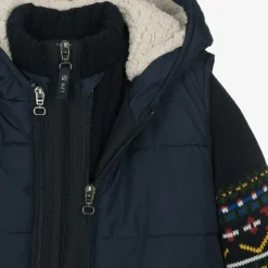 Boys Blue Hooded Gilet & Zip-Up Top 2 in 1