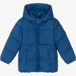 Boys Blue Hooded Puffer Coat