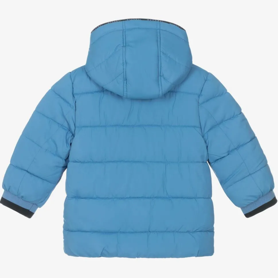 Boys Blue Hooded Puffer Coat