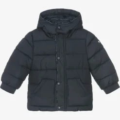 Boys Blue Hooded Puffer Coat
