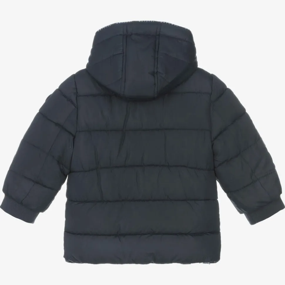 Boys Blue Hooded Puffer Coat