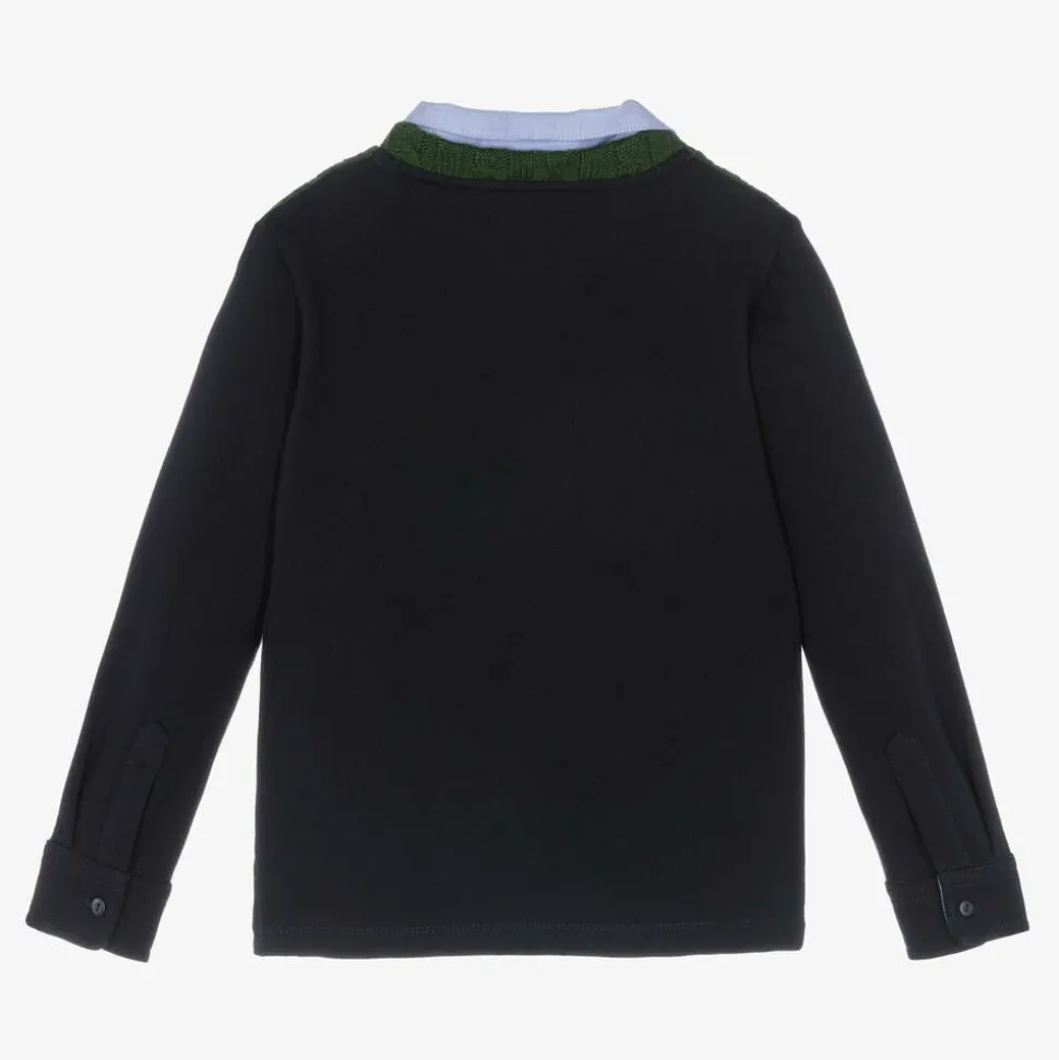 Boys Blue Jersey & Knitted Sweatshirt