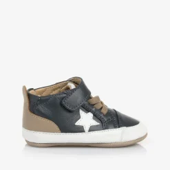 Boys Blue Leather First Walker Shoes