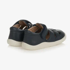 Boys Blue Leather First Walker Sandals