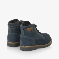 Boys Blue Leather Lace-Up Boots