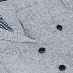 Boys Blue Linen & Cotton Suit