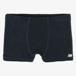 Boys Blue Merino Wool Boxer Shorts