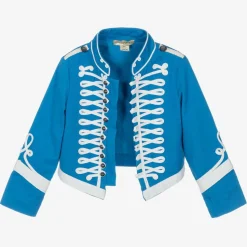 Boys Blue Organic Cotton Military Jacket