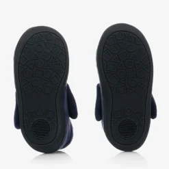 Boys Blue Rocket Velcro Slippers