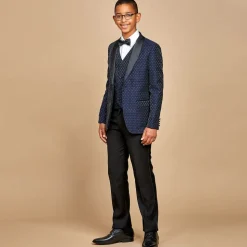 Boys Blue Satin Suit