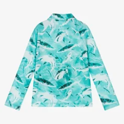 Boys Blue Shark Print Swim Top (UPF50+)