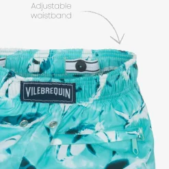 Boys Blue Shark Print Swim Shorts