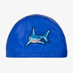 Boys Blue Shark Swimming Cap