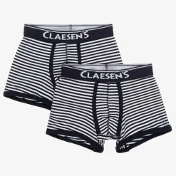 Boys Blue Stripe Cotton Boxers (2 Pack)