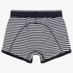 Boys Blue Stripe Cotton Boxers (2 Pack)
