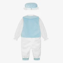 Boys Blue Velvet & Satin Suit