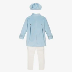 Boys Blue Velvet & Satin Suit