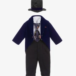 Boys Blue Velvet Suit