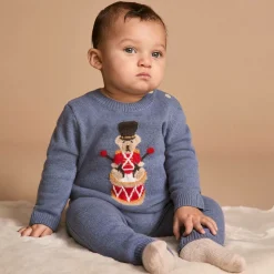 Boys Blue Wool & Cashmere Trouser Set