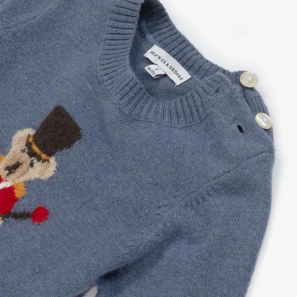 Boys Blue Wool & Cashmere Trouser Set