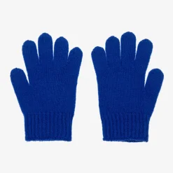 Boys Blue Wool Interlocking G Gloves