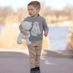 Boys Blue Wool Polar Bear Sweater