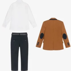 Boys Brown & Blue Suit