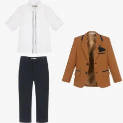 Boys Brown & Blue Suit