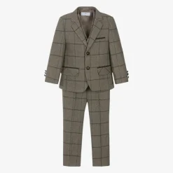 Boys Brown Check Suit