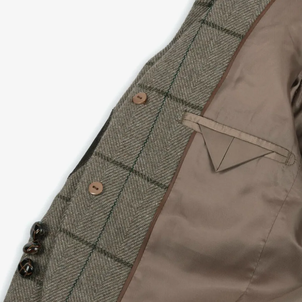 Boys Brown Check Suit