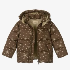 Boys Brown GG Down-Padded Puffer Jacket